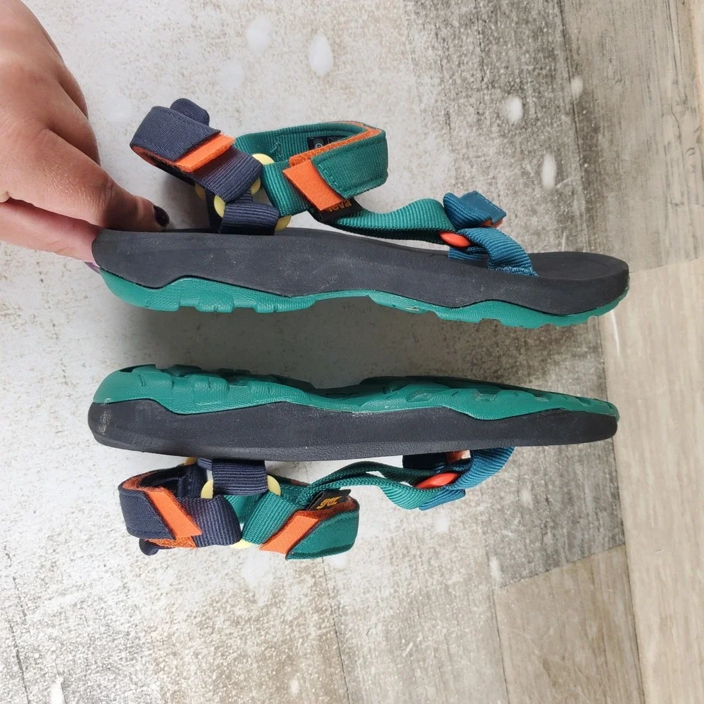 Teva Hurricane XLT Kids Sandals 2 J2 Blue Coral Multi Hook and Loop Comfort